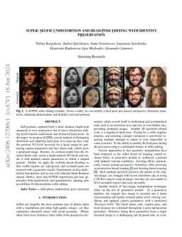 SUPER: Selfie Undistortion and Head Pose Editing with Identity
  Preservation