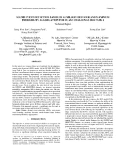 Sound event detection based on auxiliary decoder and maximum probability
  aggregation for DCASE Challenge 2024 Task 4