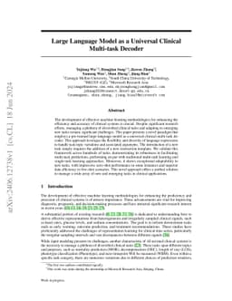 Large Language Model as a Universal Clinical Multi-task Decoder
