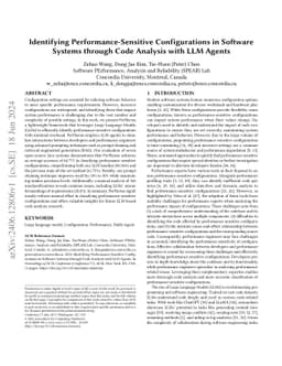Identifying Performance-Sensitive Configurations in Software Systems
  through Code Analysis with LLM Agents