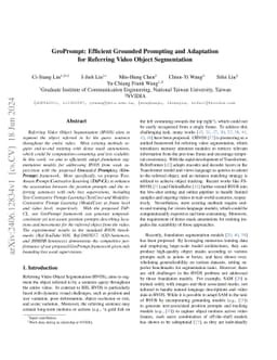 GroPrompt: Efficient Grounded Prompting and Adaptation for Referring
  Video Object Segmentation