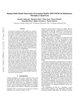 Rating Multi-Modal Time-Series Forecasting Models (MM-TSFM) for
  Robustness Through a Causal Lens