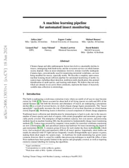 A machine learning pipeline for automated insect monitoring