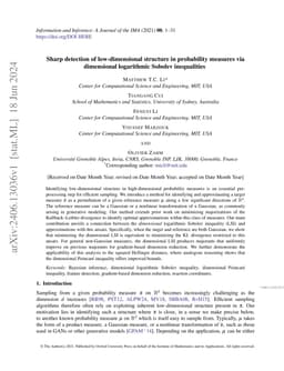 Sharp detection of low-dimensional structure in probability measures via
  dimensional logarithmic Sobolev inequalities