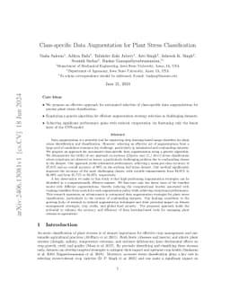 Class-specific Data Augmentation for Plant Stress Classification