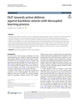 DLP: towards active defense against backdoor attacks with decoupled
  learning process