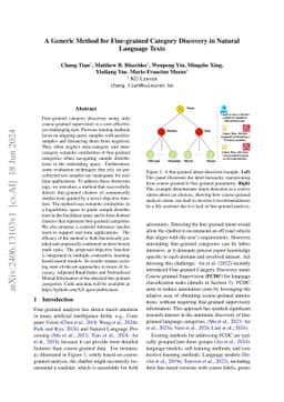 A Generic Method for Fine-grained Category Discovery in Natural Language Texts
