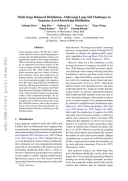 Multi-Stage Balanced Distillation: Addressing Long-Tail Challenges in
  Sequence-Level Knowledge Distillation