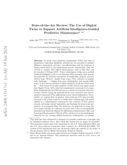 State-of-the-Art Review: The Use of Digital Twins to Support Artificial
  Intelligence-Guided Predictive Maintenance