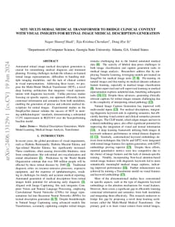 M3T: Multi-Modal Medical Transformer to bridge Clinical Context with
  Visual Insights for Retinal Image Medical Description Generation