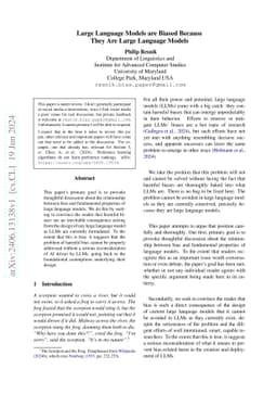Large Language Models are Biased Because They Are Large Language Models