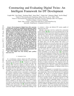Constructing and Evaluating Digital Twins: An Intelligent Framework for
  DT Development