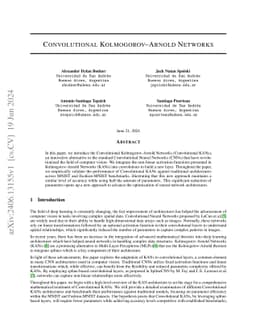 Convolutional Kolmogorov-Arnold Networks