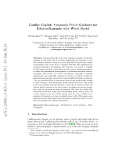 Cardiac Copilot: Automatic Probe Guidance for Echocardiography with
  World Model
