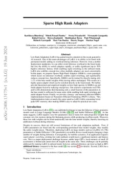 Sparse High Rank Adapters