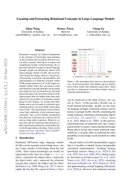 Locating and Extracting Relational Concepts in Large Language Models