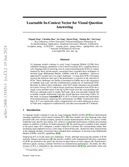 Learnable In-Context Vector for Visual Question Answering