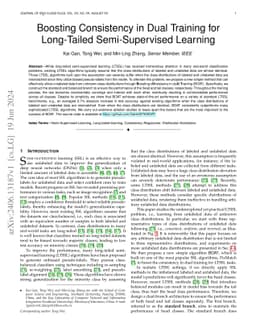 Boosting Consistency in Dual Training for Long-Tailed Semi-Supervised
  Learning