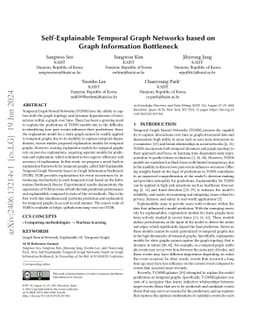 Self-Explainable Temporal Graph Networks based on Graph Information
  Bottleneck