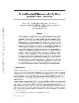 Neural Residual Diffusion Models for Deep Scalable Vision Generation