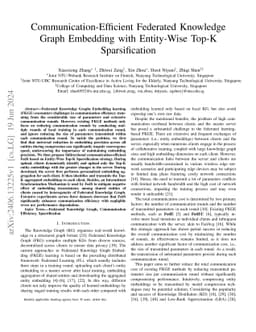 Communication-Efficient Federated Knowledge Graph Embedding with
  Entity-Wise Top-K Sparsification