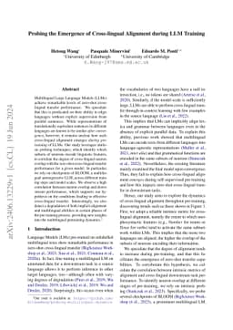 Probing the Emergence of Cross-lingual Alignment during LLM Training
