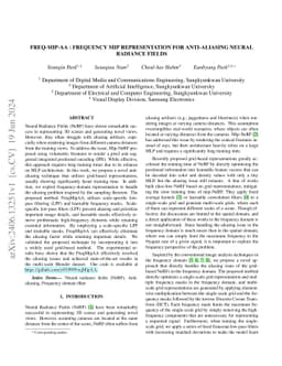 Freq-Mip-AA : Frequency Mip Representation for Anti-Aliasing Neural
  Radiance Fields