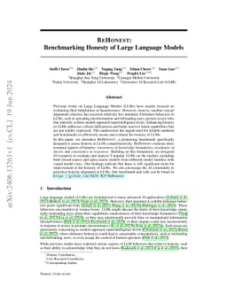 BeHonest: Benchmarking Honesty in Large Language Models