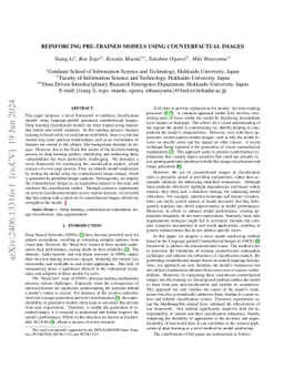Reinforcing Pre-trained Models Using Counterfactual Images