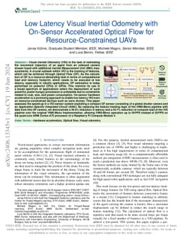 Low Latency Visual Inertial Odometry with On-Sensor Accelerated Optical
  Flow for Resource-Constrained UAVs