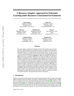 A Resource-Adaptive Approach for Federated Learning under
  Resource-Constrained Environments