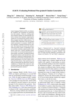 ALiiCE: Evaluating Positional Fine-grained Citation Generation