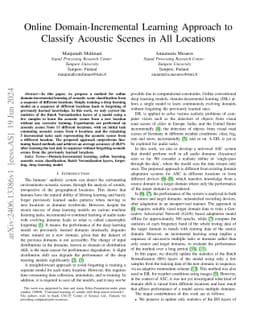 Online Domain-Incremental Learning Approach to Classify Acoustic Scenes
  in All Locations