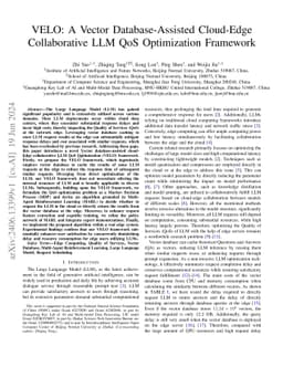 VELO: A Vector Database-Assisted Cloud-Edge Collaborative LLM QoS
  Optimization Framework