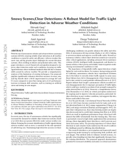 Snowy Scenes,Clear Detections: A Robust Model for Traffic Light
  Detection in Adverse Weather Conditions