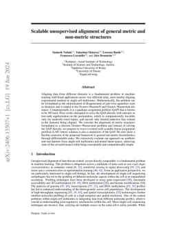 Scalable unsupervised alignment of general metric and non-metric
  structures