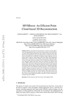 MVSBoost: An Efficient Point Cloud-based 3D Reconstruction