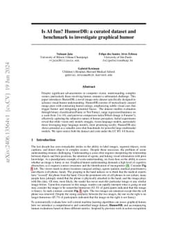 Is AI fun? HumorDB: a curated dataset and benchmark to investigate
  graphical humor