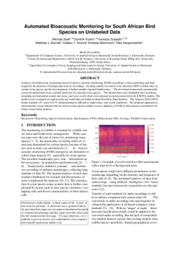 Automated Bioacoustic Monitoring for South African Bird Species on
  Unlabeled Data