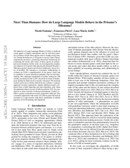 Nicer Than Humans: How do Large Language Models Behave in the Prisoner's
  Dilemma?