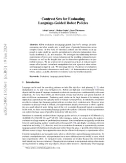 Contrast Sets for Evaluating Language-Guided Robot Policies