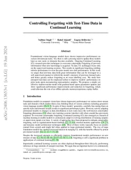 Controlling Forgetting with Test-Time Data in Continual Learning