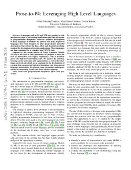 Prose-to-P4: Leveraging High Level Languages
