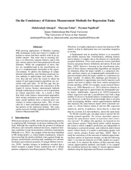 On the Consistency of Fairness Measurement Methods for Regression Tasks