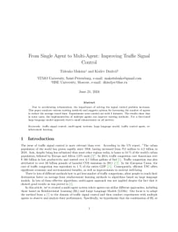 From Single Agent to Multi-Agent: Improving Traffic Signal Control