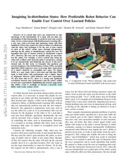 Imagining In-distribution States: How Predictable Robot Behavior Can
  Enable User Control Over Learned Policies