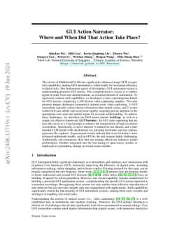 GUI Action Narrator: Where and When Did That Action Take Place?