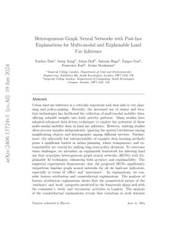Heterogeneous Graph Neural Networks with Post-hoc Explanations for
  Multi-modal and Explainable Land Use Inference