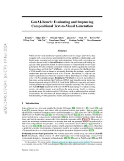 GenAI-Bench: Evaluating and Improving Compositional Text-to-Visual
  Generation
