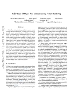 NeRF-Feat: 6D Object Pose Estimation using Feature Rendering